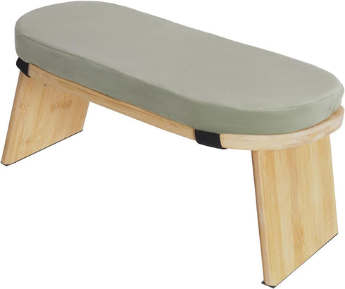 YUASDUU Folding Meditation Bench, Bamboo Kneeling Stool Squat Chair Prayer Kneeler Seiza Chair