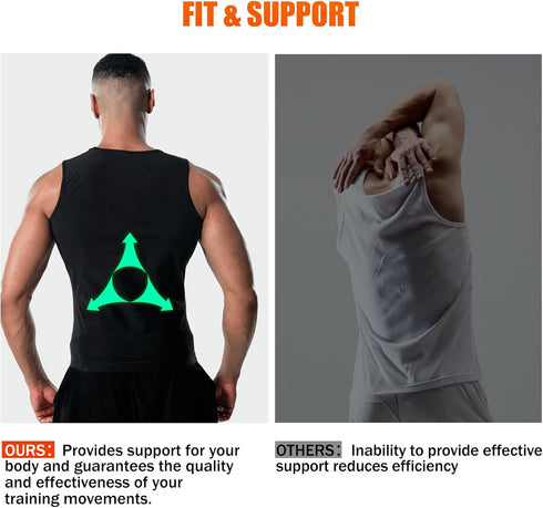 Slimming Men's Sweat Vest Workout Waist Trainer Sauna Suit Shirt for Men Heat Trapping Compression Gym Tank Top
