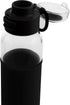 SOMA Glass Water Bottle with Silicone Sleeve, Sport Cap, 17-ounce, Black