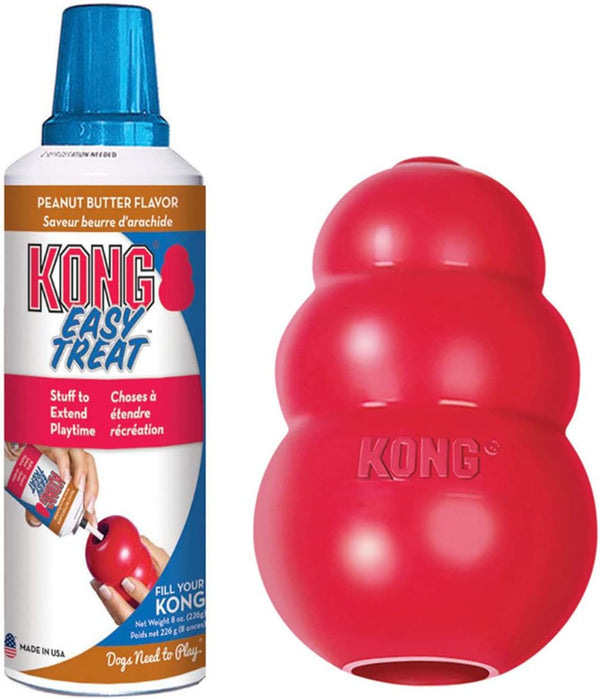 KONG Classic Dog Toys with Easy Treat Peanut Butter, 8 Ounce, for X-Large Dogs