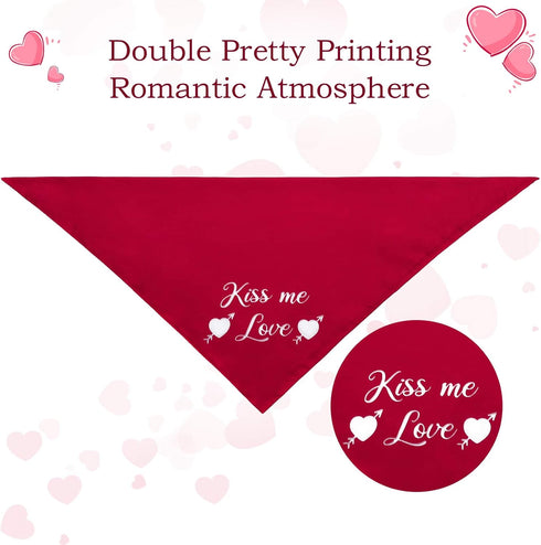 Weewooday 2 Pieces Valentine’s Day Dog Chew Toys, Durable Rose Chew Toys and Kisses Bandana for Small and Medium Pets