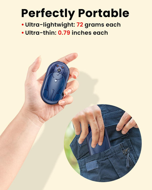 Rechargeable Electric Hand Warmers, 2 Pack 3000Mah Portable Battery Operated Warmers, Practical Gifts for Outdoor