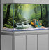 24x12in Tropical Forest Terrarium Background, Natural Green Forest Tree Reptile Habitat Background, Misty Rainforest
