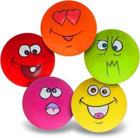 N-S Dog Toy, Squeaky Chewing Durable Teething Latex Rubber Balls for Puppy Small Medium Pet Dog (5PCS)