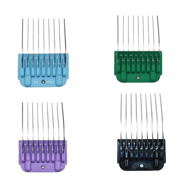COSYONALL Animal Stainless Steel 4 Color Dog Guide Comb Set, Cutting Length 3/4" to 1 1/4" for A5 Detachable Blade