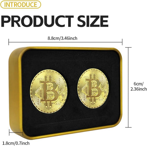 Scott Edward 2pcs Bitcoin Golf Ball Marker with Magnetic Hat Clip, Unique Golf Gift Ideas for Men and Women