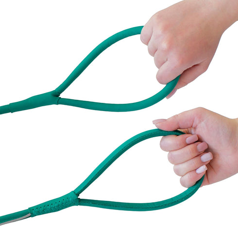 OOOPSDOGGY 6ft Reflective Rolled Leather Dog Leash - Soft Lead for Small Medium Large Dogs, Heavy Duty Rope (Teal,