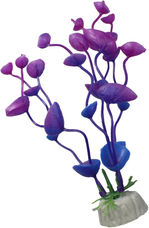 4 Pcs Green Artificial Plastic Plants, Fish Tank Plants for Fish Aquarium Decoration (Purple)
