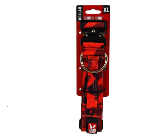 Boss Dog Tactical Collar - X-Large, Red Camo