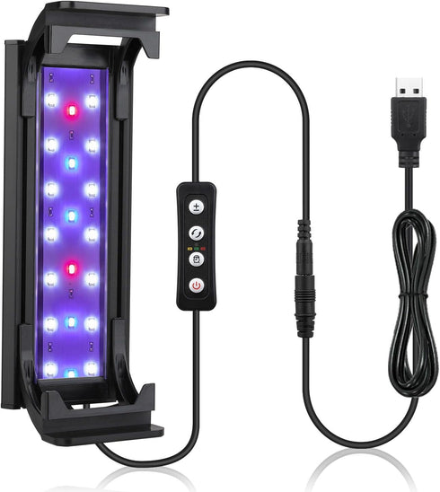 hygger 7W Full Spectrum Aquarium Light, Aluminum Alloy Shell for Freshwater Fish Tank (5-9.5 inch)