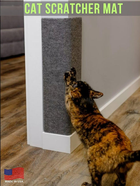 Cat Scratching Mat, 24 x 15 Inch Horizontal Floor Pad with Sticky Tapes, Protects Couch and Carpets