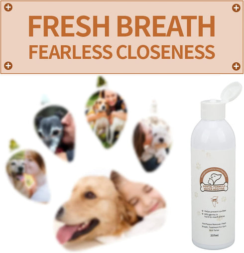 237ML Pet Mouthwash Dogs and Cats Oral Cleansing Water Pet Dental Care Solution for Bad Breath and Tartar