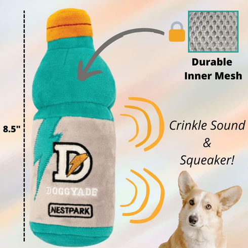 Nestpark Fitness Funny Dog Toys - Doggyade and Doggy Dumbbell Workout Parody - 2 Pack