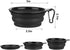 Dog Bowl Pet Collapsible Bowls, 2 Pack Portable Water Bowls for Cats Dogs with 2 Carabiners, Small Black