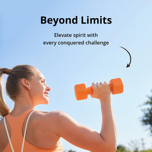 Portzon Weights Dumbbells - 10 Color Options, Set of 2 Neoprene Dumbbells, 1-15 LB, Anti-Slip, Hex Shape