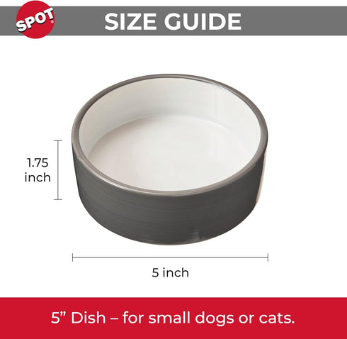 SPOT Ethical Pet Products 68054700: 5In Dish 2-Tone Grey