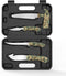 Jellas Hunting Knife Kit, 6 Pieces Stainless Steel Set with Gut Hook, Skinning, Boning, Saw, Gloves & Case
