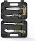 Jellas Hunting Knife Kit, 6 Pieces Stainless Steel Set with Gut Hook, Skinning, Boning, Saw, Gloves & Case