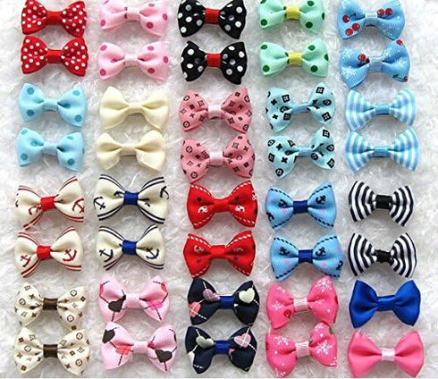 Dogs Kingdom Pet Dog Cat Head Flower Hairpin, Random 5-Pcs, One Size