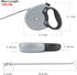 Idepet Heavy Duty Retractable Dog Leash, 16ft, Anti-Chewing Steel Chain, 360 Degree Tangle-Free, Grey, Flat Rope