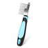 Flexzion Dogs Dematting Comb, Stainless Steel Blades Rakes for Matted Knotted Hair, Grooming Tool - Black & Blue