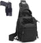 Tactical Sling Bag, Compact Concealed Carry Cut Molle Pistol Holster EDC Backpack (Black)