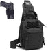Tactical Sling Bag, Compact Concealed Carry Cut Molle Pistol Holster EDC Backpack (Black)