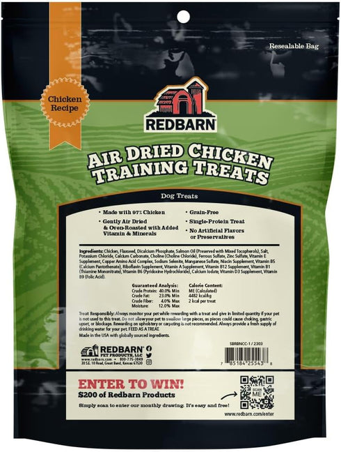 Redbarn All-Natural Air Dried Chicken Training Treats for Puppies & Dogs – Grain-Free Single Protein Rewards Made in USA for Small, Medium, & Large Breeds - 8 oz Resealable Bag