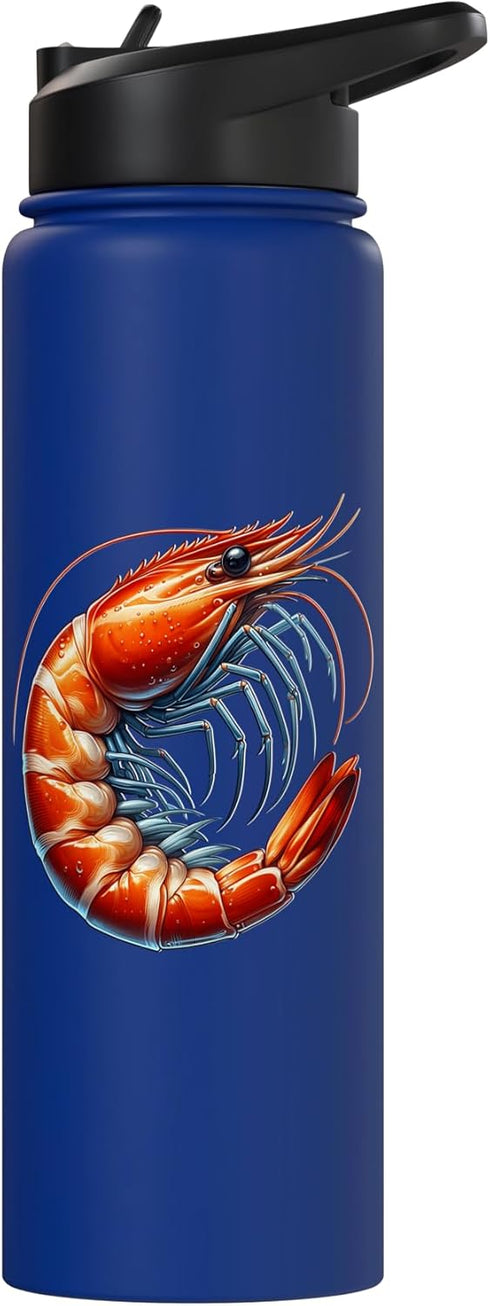 Shrimps Women Men Shrimp Stainless Steel Insulated Water Bottle