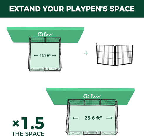24inch, 2 FXW Instant Unleashed Dog Playpen, Portable Pet Fence for Outdoor, RV Trips, and Camping, Panels for Puppy