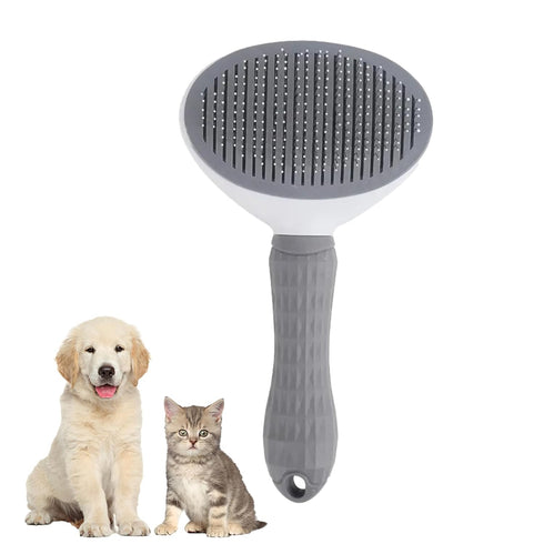 Generic Dog & Cat Brush, Self Cleaning Slicker Grooming Brush for Shedding, Deshedding Rake, Comb (Grey)