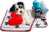 Fluffy Flannel Fleece Pet Dog Bed Throw Blanket Cover for Couch - 29.5 x 39.5 Inches - Cute Animals Design (Light Blue,