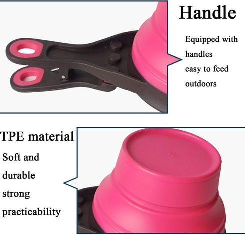 Collapsible Pet Scoop Silicone Measuring Cups Set, 3 in 1 Multi-Function Dog Snack Measuring Cup Set of 2.
