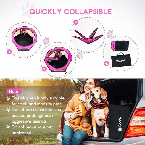 Pet Cat Playpen, Portable Foldable Dog Playpen for Indoor Cats, Outdoor Tent Crate Cage with Zipper Top Cover (Small,