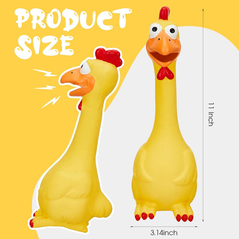 2 11 Inches Hungdao Pcs Rubber Chicken Squeaky Dog Toy Horse Toys Latex Reduce Separation Anxiety Screaming Chicken Toy