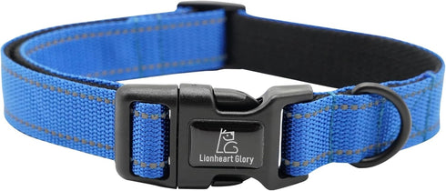 Lionheart Glory Reflective Dog Collar, Durable Soft Classic Collar for Small Dogs, Blue Pet Gift