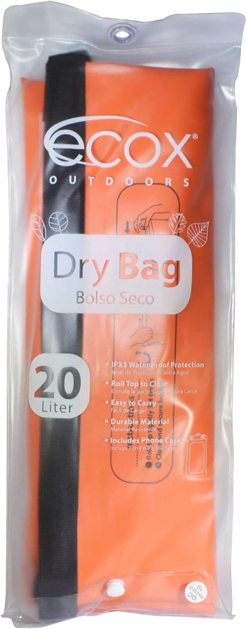 Outdoors Waterproof Dry Bag for Activities, High Grade 500D PVC Construction, Includes Waterproof Phone Case