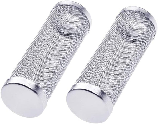 Quickun Stainless Steel Aquarium Flow Fish Filter Guard Net, 12mm Inlet Inflow Protect Basket Mesh, 2Pcs