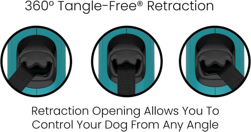 TUG Monochrome Tiny Retractable Dog Leash - 360° Tangle-Free Cat Leash, 10 ft Strong Nylon Tape (Tiny, Aqua)