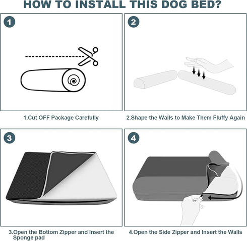 Dog Mattress for Large Dogs, Washable Comfortable Pet Bed with Removable Cushion & Nonskid Bottom