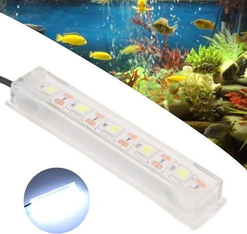 LED Aquarium Light - Small USB Fish Tank White Light for Daily Lighting and Plant Growth