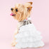 Dog Wedding Dress Bride Outfit, Pearl Necklace and Rose Pet Princess Dress for Puppy Dog Cat (Large)