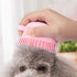 Pink Dog Bath Brush, Silicone Rubber Grooming Brush for Short & Long Haired Dogs and Cats