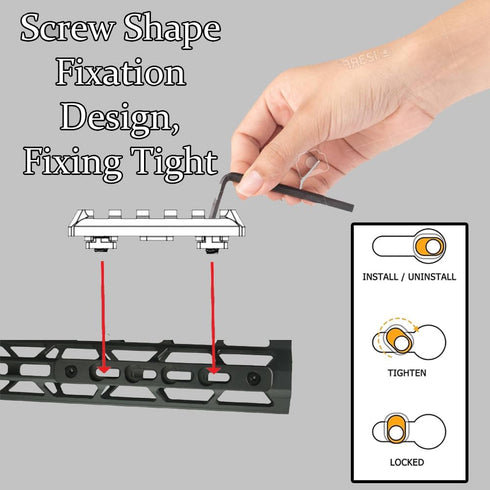 Gotical-2 Slot MLOK to Keymod Adapter - 3” Long & 0.5” Wide Converts