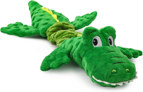 Squeaky Dog Toy for Small Medium Large Dogs - Crocodile Shaped Tug of War Interactive Plush Toy
