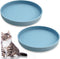 Silicone Cat Bowl Set of 2, Shallow Cat Food Dish, 7in Wide Plates for Whisker Fatigue Relief