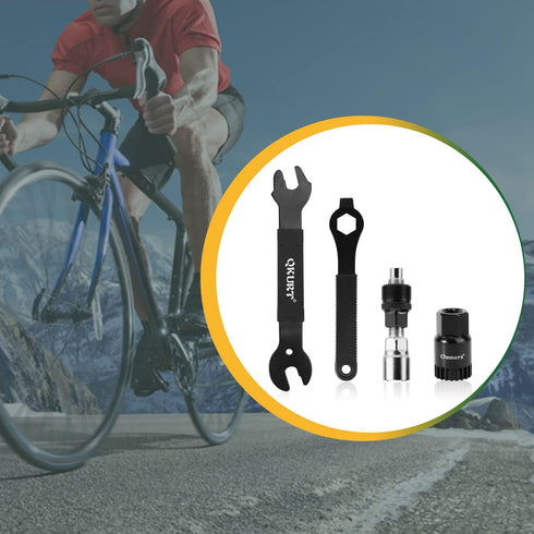 Oumers Bike Crank Puller Tool Set, Bike Bottom Bracket Remover with 17mm, 16mm, 15mm Spanner Wrench