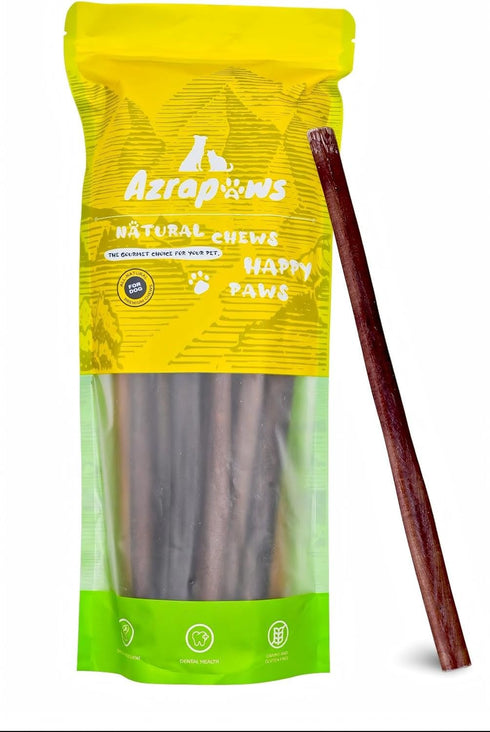 AZRAPAWS Standard Bully Sticks 12" for Small, Medium and Large Dogs, 5 Count
