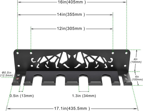 Kipika Wall Mounted Barbell Holder with 7-Hooks Storage Rack for 4 Barbell Bars and Fitness Accessories