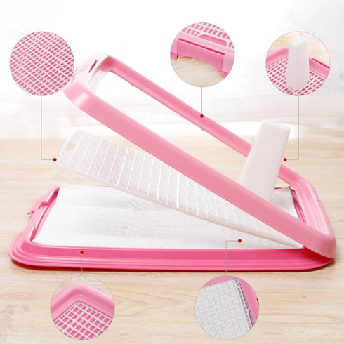 Indoor Dog Potty Plastic Pet Toilet Slide Design Pink for Convenient Home Use Ergonomic Column Shape for Natural